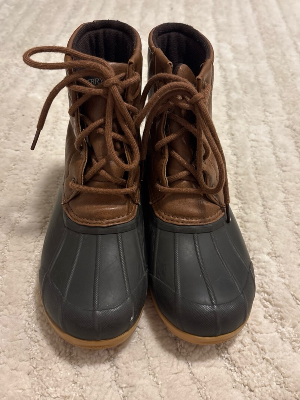 Sperry Brown and Black Kids Duck Rain & Snow Boots
